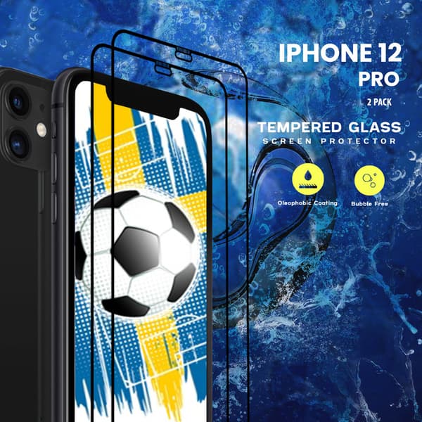 2-Pack Iphone 12 Pro - Härdat Glas 9H - Super Kvalitet 3D Skärmskydd