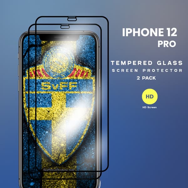 2-Pack Iphone 12 Pro - Härdat Glas 9H - Super Kvalitet 3D Skärmskydd