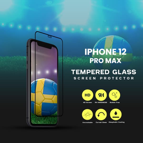 12 Pro Max  - Härdat Glas 9H - Super Kvalitet 3D Skärmskydd
