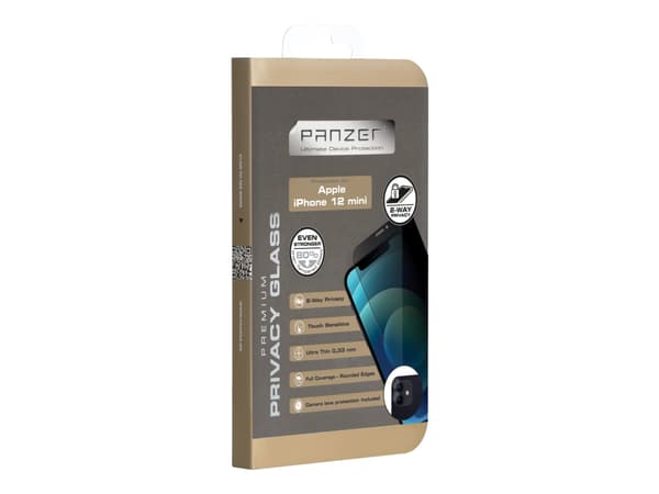 Panzer Premium Full-Fit - Skjermbeskyttelse for mobiltelefon - med personvernsfilter - 2-veis - 5.4" - for Apple iPhone 12 mini