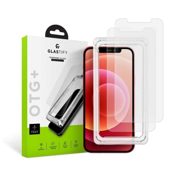 2-PACK iPhone 12 / 12 Pro hærdet glas 0,26 mm 2,5D 9H med installationsramme