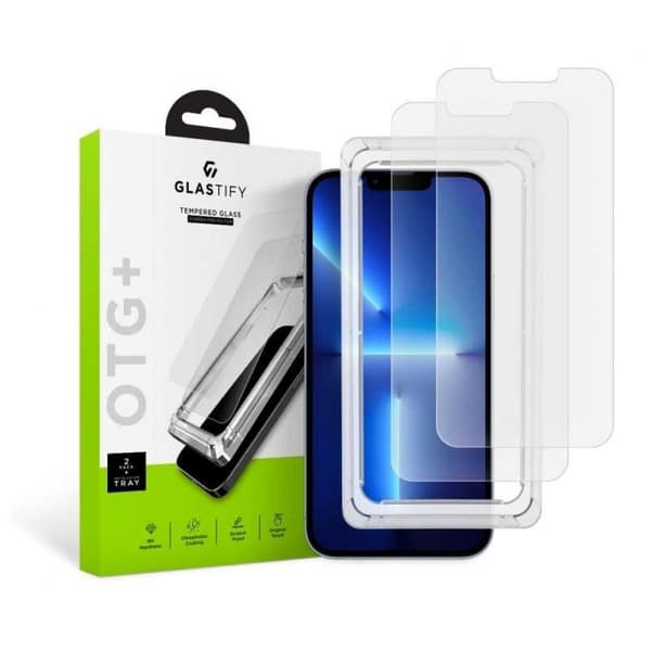 2-PACK iPhone 13 / 13 Pro hærdet glas 0,26 mm 2,5D 9H med installationsramme