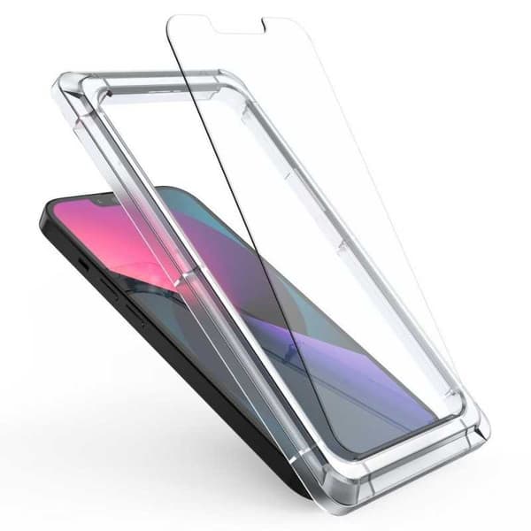 2-PAK iPhone 13 Pro Max hærdet glas 0,26mm 2,5D 9H med installations Ram