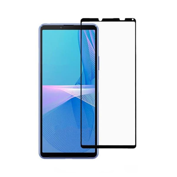 Skärmskydd Sony Xperia 10 III - Härdat Glas Svart (miljö)