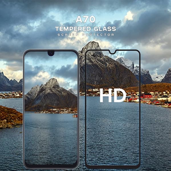 Samsung Galaxy A70 - Härdat Glas 9H – Super Kvalitet 3D Skärmskydd