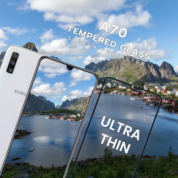 Samsung Galaxy A70 - Härdat Glas 9H – Super Kvalitet 3D Skärmskydd