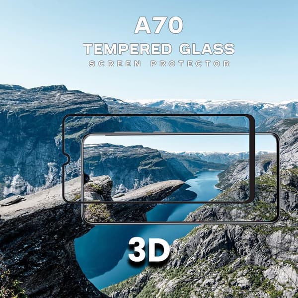 Samsung Galaxy A70 - Härdat Glas 9H – Super Kvalitet 3D Skärmskydd