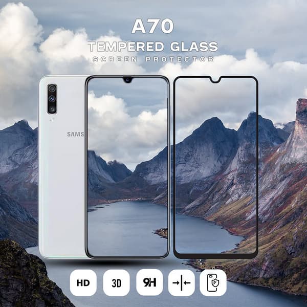 Samsung Galaxy A70 - Härdat Glas 9H – Super Kvalitet 3D Skärmskydd