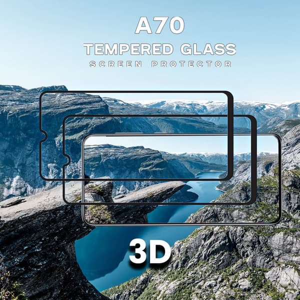 2-Pack Samsung Galaxy A70 - Härdat Glas 9H – Super Kvalitet 3D Skärmskydd
