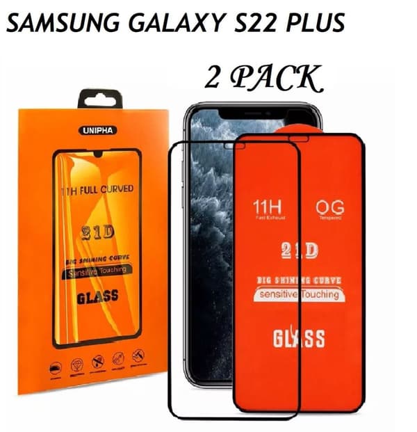 2-PAK- 21D skærmbeskytter Samsung Galaxy S22 PLUS 5G, hærdet glas