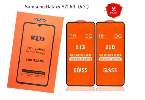 2-PAK- 21D skærmbeskytter Samsung Galaxy S21 5G  (6.2'') hærdet glas