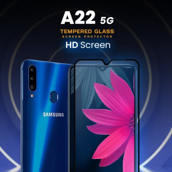 Samsung Galaxy A22 5G - Härdat Glas 9H - Super Kvalitet 3D Skärmskydd