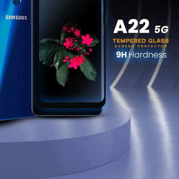 Samsung Galaxy A22 5G - Härdat Glas 9H - Super Kvalitet 3D Skärmskydd