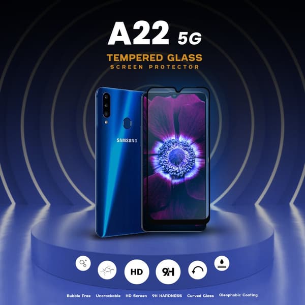Samsung Galaxy A22 5G - Härdat Glas 9H - Super Kvalitet 3D Skärmskydd