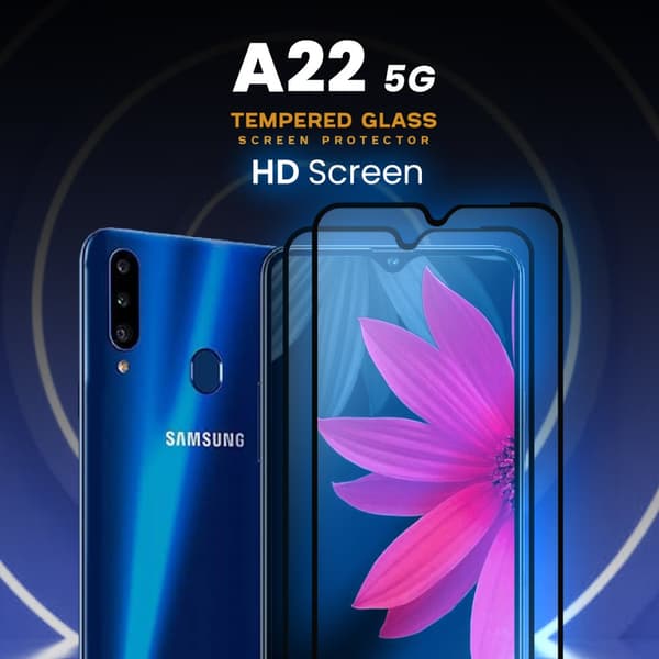 2-Pack Samsung Galaxy A22 5G - Härdat Glas 9H - Super Kvalitet 3D Skärmskydd