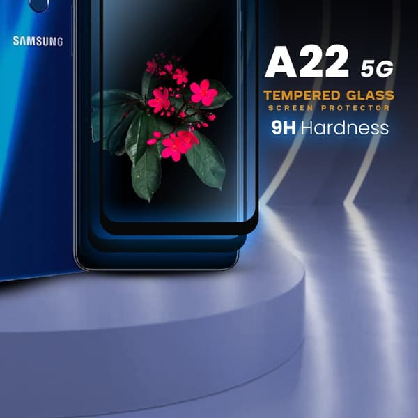 2-Pack Samsung Galaxy A22 5G - Härdat Glas 9H - Super Kvalitet 3D Skärmskydd