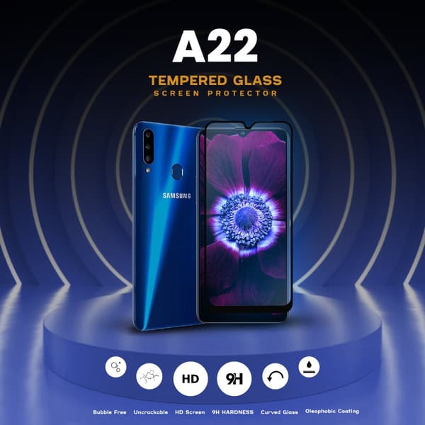 Samsung Galaxy A22 - Härdat Glas 9H - Super Kvalitet 3D Skärmskydd