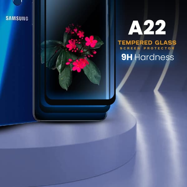2-Pack Samsung Galaxy A22 - Härdat Glas 9H - Super Kvalitet 3D Skärmskydd