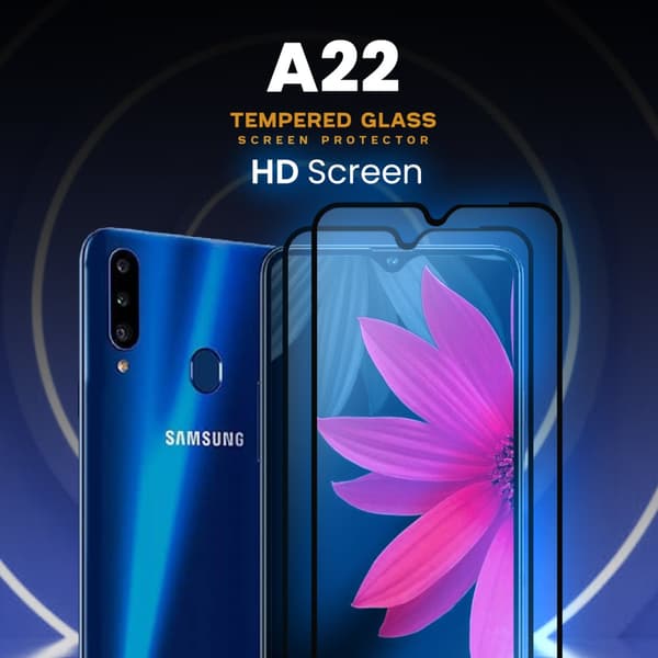 2-Pack Samsung Galaxy A22 - Härdat Glas 9H - Super Kvalitet 3D Skärmskydd
