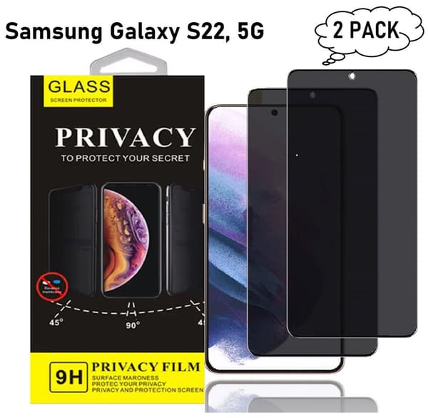 2 PACK- Sekretess Skärmskydd Samsung Galaxy S22 5G, Privacy Screen Protector