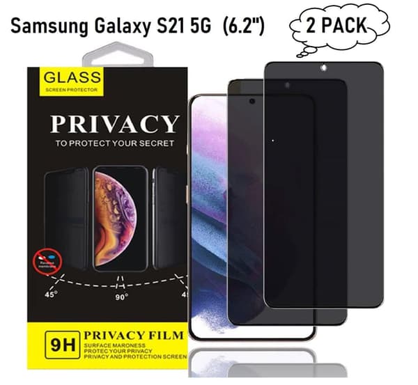 2 PACK- Samsung Galaxy S21 5G -Sekretess Skärmskydd / ,Privacy Screen Protector