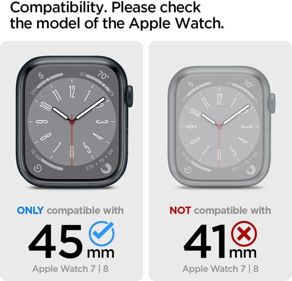 Apple watch series 7/8/9 - 45mm : Shell med skærmbeskytter
