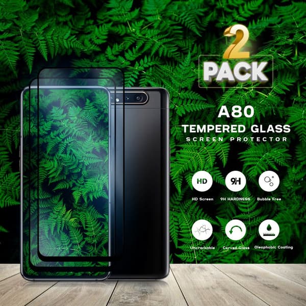 2-Pack Samsung Galaxy A80 - Härdat Glas 9H - Super Kvalitet 3D Skärmskydd
