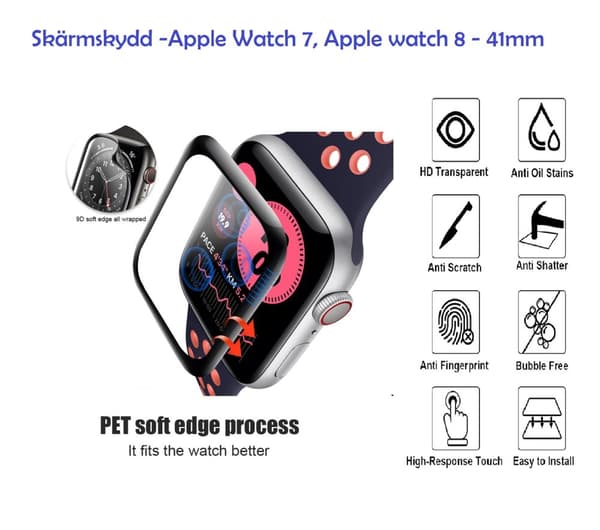 Skärmskydd -Apple Watch Series 7/8/9 :  41mm -2 PACK