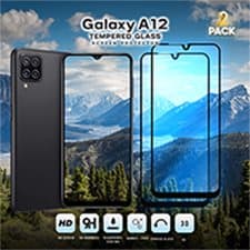 2-Pack Samsung Galaxy A12 - Härdat Glas 9H - Super Kvalitet 3D Skärmskydd