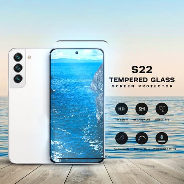 Samsung Galaxy S22 - Härdat Glas 9H - Super Kvalitet 3D Skärmskydd