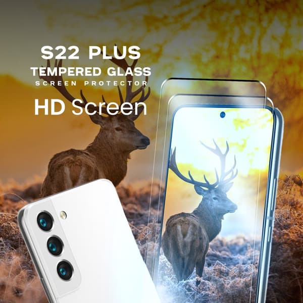 2-Pack Samsung Galaxy S22 Plus - Härdat Glas 9H - Super Kvalitet 3D Skärmskydd