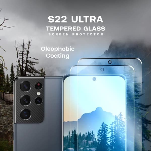 2-Pack Samsung Galaxy S22 Ultra - Härdat Glas 9H - Super Kvalitet 3D Skärmskydd