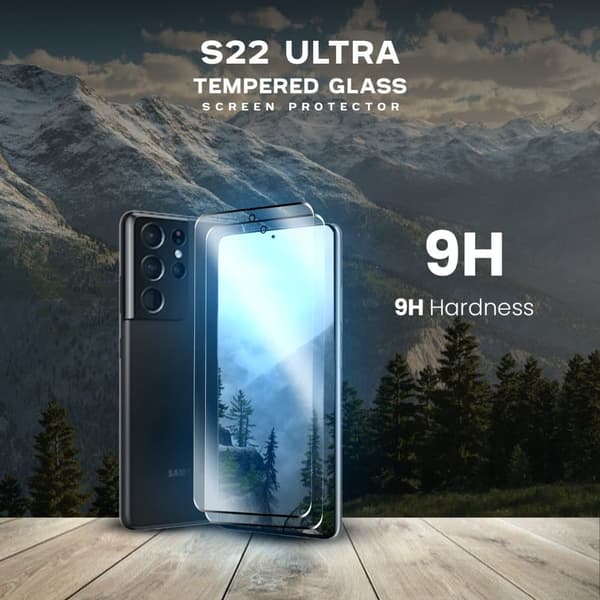 2-Pack Samsung Galaxy S22 Ultra - Härdat Glas 9H - Super Kvalitet 3D Skärmskydd