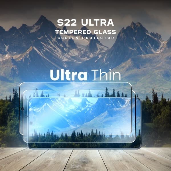 2-Pack Samsung Galaxy S22 Ultra - Härdat Glas 9H - Super Kvalitet 3D Skärmskydd