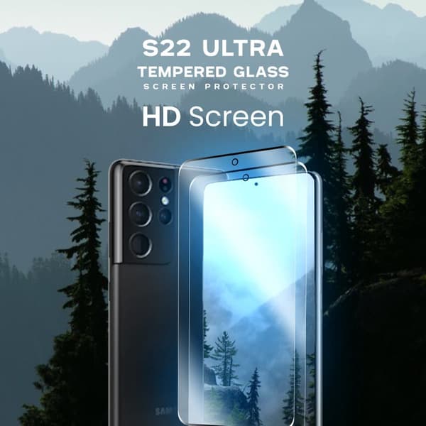 2-Pack Samsung Galaxy S22 Ultra - Härdat Glas 9H - Super Kvalitet 3D Skärmskydd