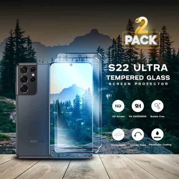 2-Pack Samsung Galaxy S22 Ultra - Härdat Glas 9H - Super Kvalitet 3D Skärmskydd