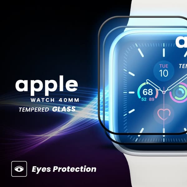 2-Pack Apple Watch 40mm - Härdat glas 9H - Super kvalitet 3D Skärmskydd