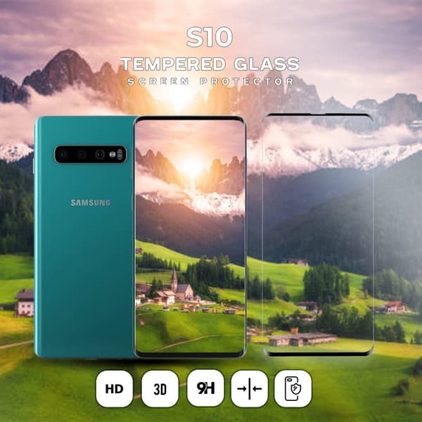 Samsung Galaxy S10 - Härdat glas 9H - Super kvalitet 3D Skärmskydd