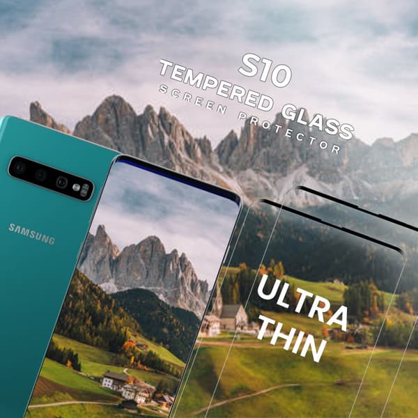 2-Pack Samsung Galaxy S10 - Härdat Glas 9H - Super Kvalitet 3D Skärmskydd