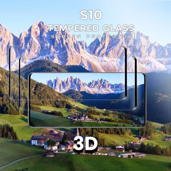 2-Pack Samsung Galaxy S10 - Härdat Glas 9H - Super Kvalitet 3D Skärmskydd
