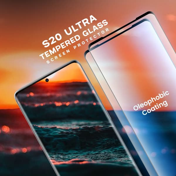 2-Pack Samsung Galaxy S20 ULTRA - Härdat glas 9H-Super kvalitet 3D Skärmskydd