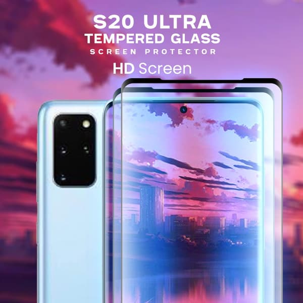 2-Pack Samsung Galaxy S20 ULTRA - Härdat glas 9H-Super kvalitet 3D Skärmskydd