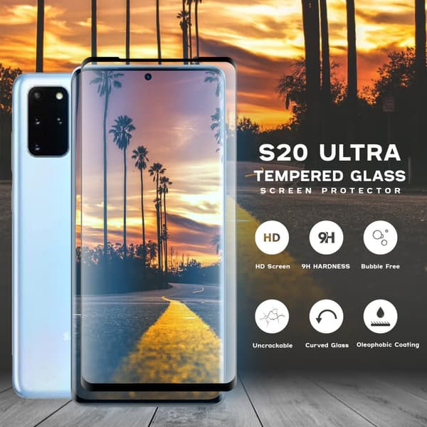 Samsung Galaxy S20 ULTRA - Härdat glas 9H - Super kvalitet 3D Skärmskydd