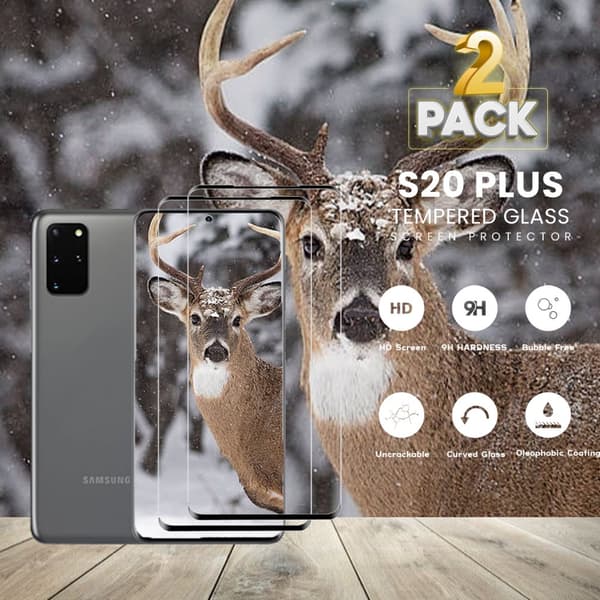 2-Pack Samsung Galaxy S20 PLUS - Härdat glas 9H-Super kvalitet 3D Skärmskydd