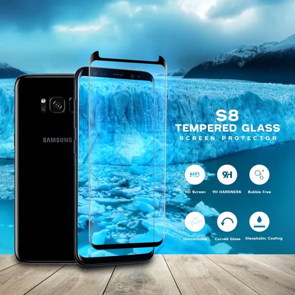 Samsung Galaxy S8 - Härdat Glas 9H - Super Kvalitet 3D Skärmskydd