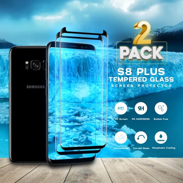 2-Pack Samsung Galaxy S8 PLUS - Härdat Glas 9H - Super Kvalitet 3D Skärmskydd