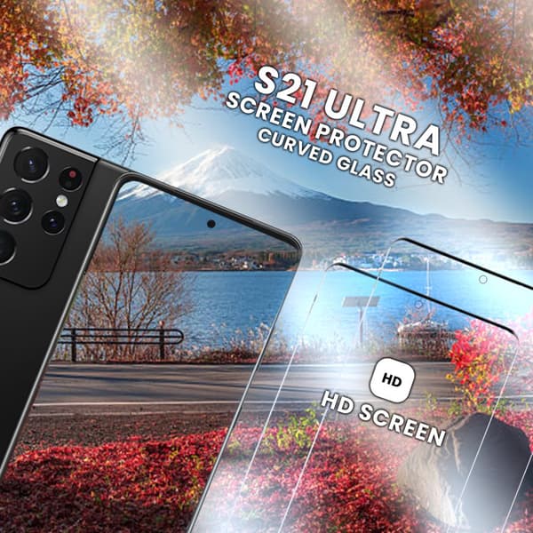 2-Pack Samsung Galaxy S21 ULTRA - Härdat glas 9H-Super kvalitet 3D Skärmskydd