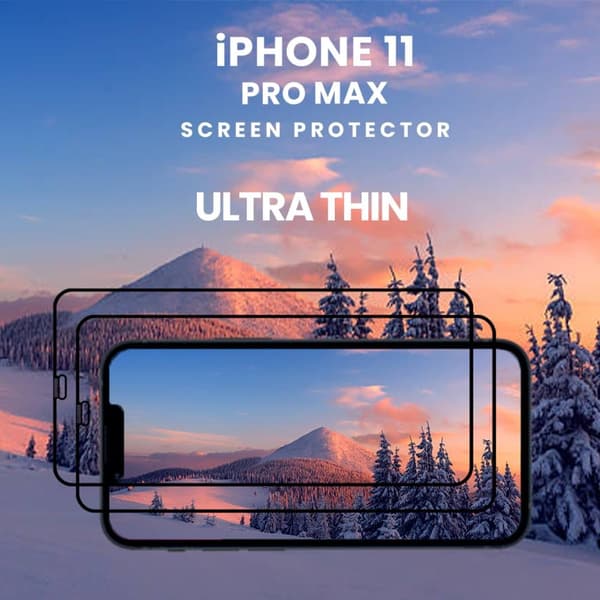 2- Pack iPhone 11 PRO MAX - Härdat Glas 9H - Super Kvalitet 3D Skärmskydd