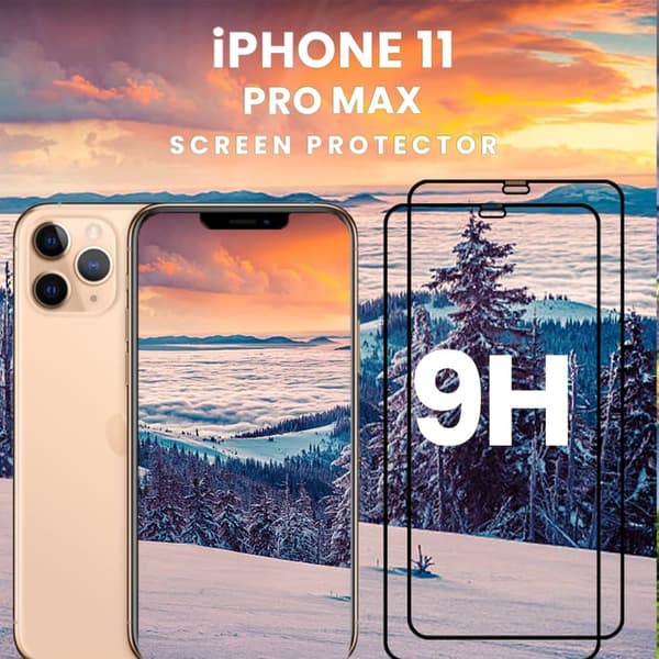 2- Pack iPhone 11 PRO MAX - Härdat Glas 9H - Super Kvalitet 3D Skärmskydd