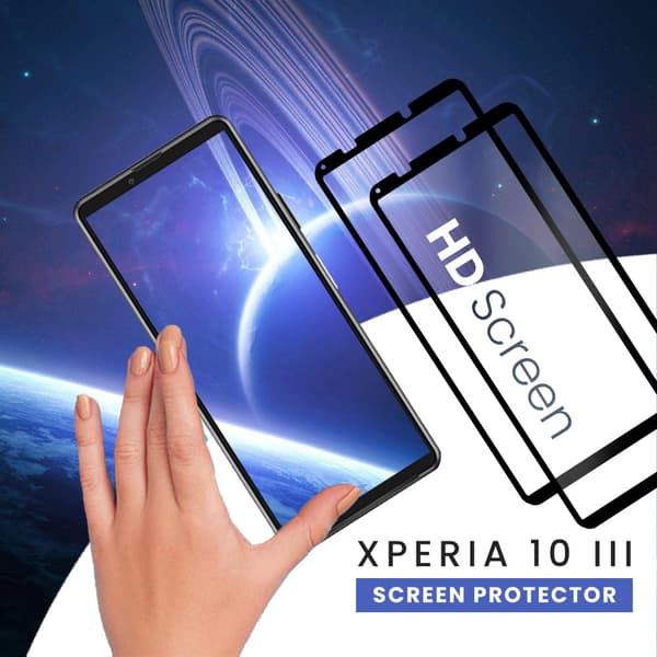 2 Pack Sony Xperia 10 III - Härdat glas 9H - Super Kvalitet 3D Skärmskydd